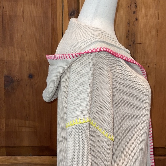 COPY - NWT Kerri Rosenthal Smiley 😊 Face Hooded Cardigan Multicolor Stitching S… - Picture 7 of 17